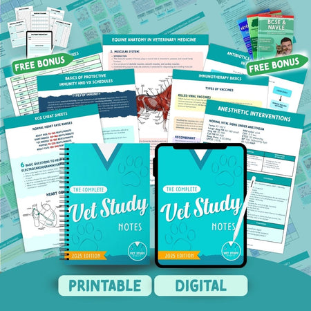 Vet Study Bundle Concise Veterinary Study Notes Flashcards